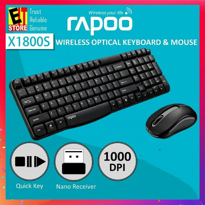 Беспроводная клавиатура и мышка RAPOO X1800S Ташкент - изображение 2